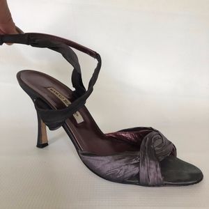 Manolo Blahnik Purple Silk Sandals